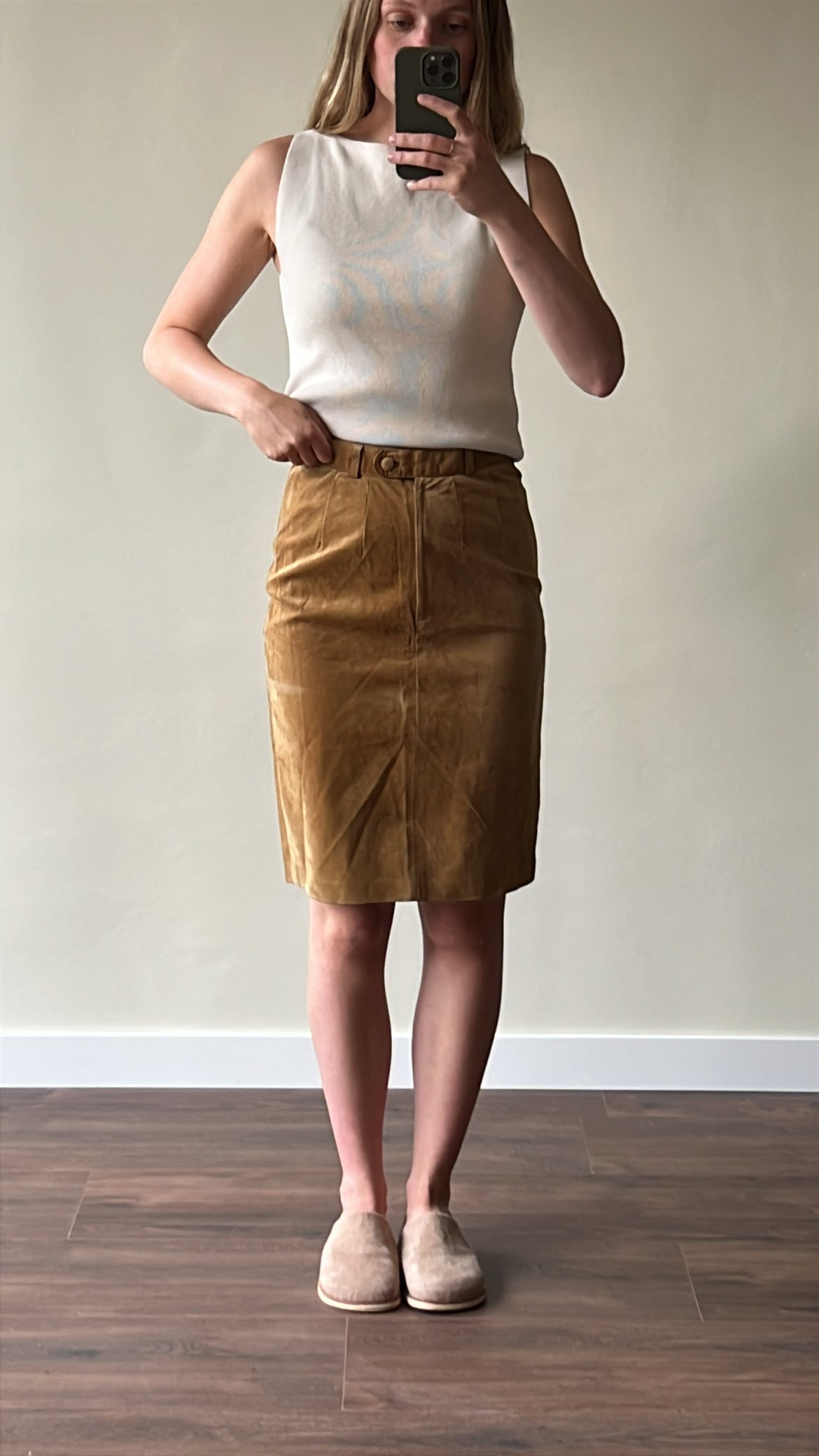 Vintage suede skirt
