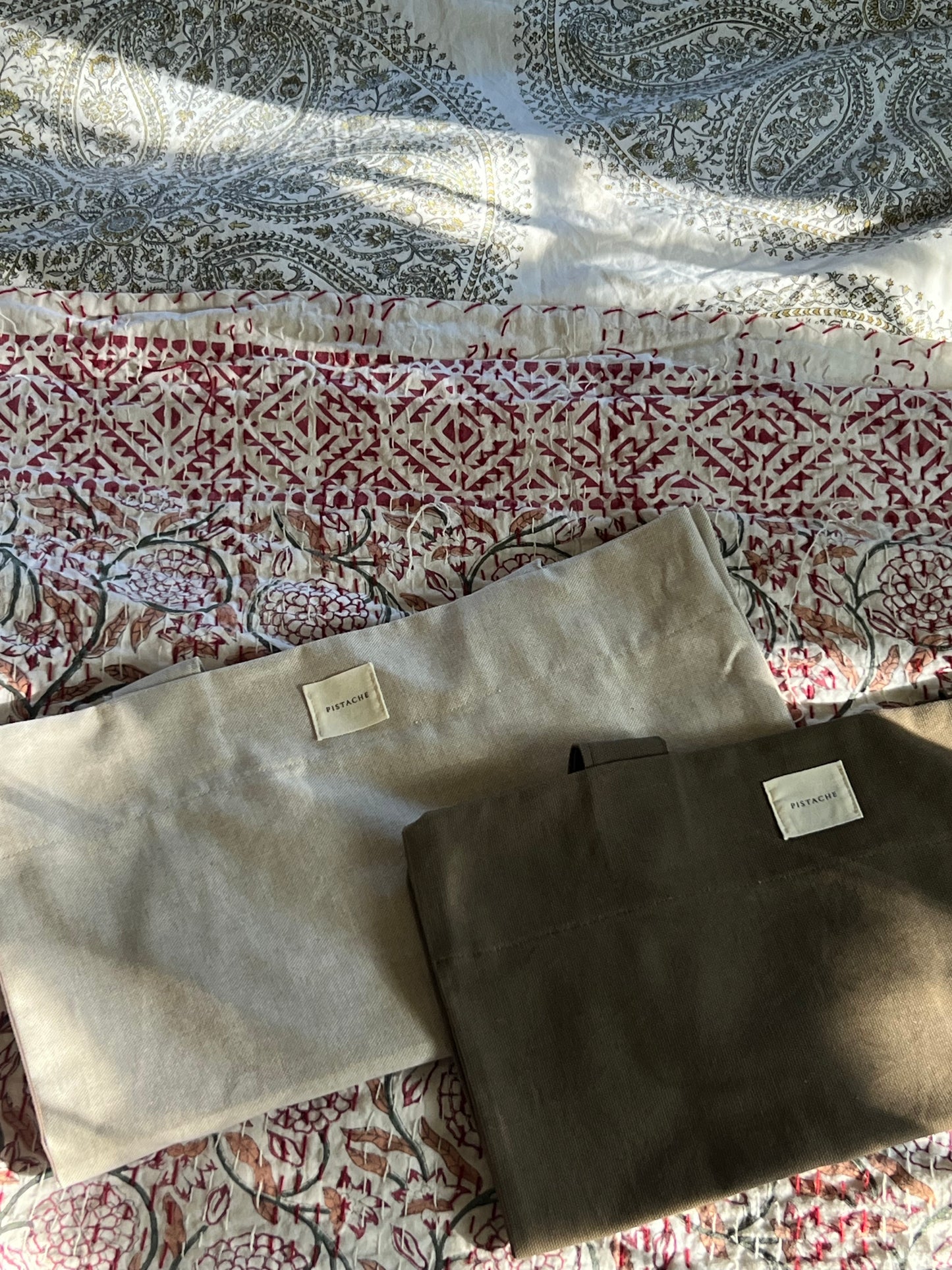 Handmade pistache totebag