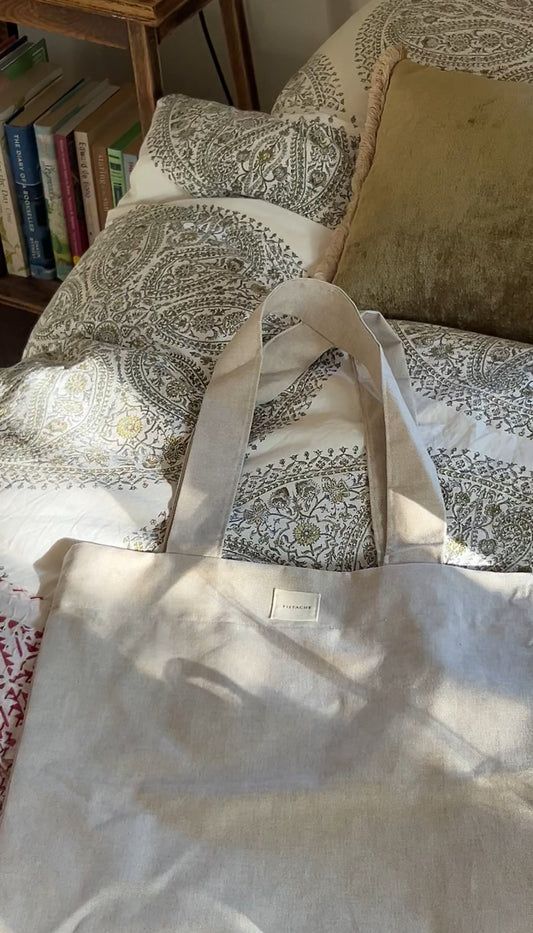 Handmade pistache totebag